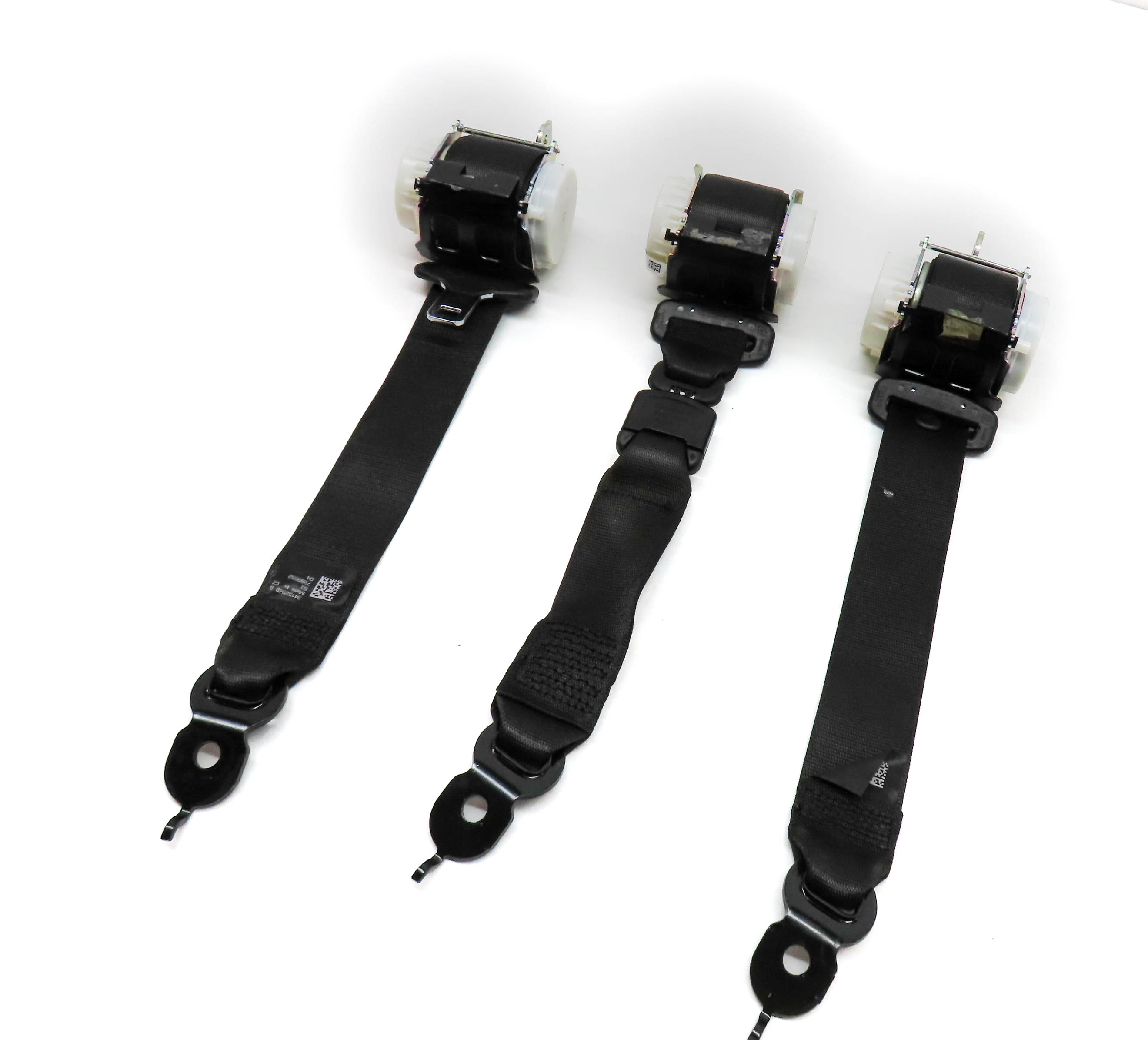 14 BMW 650i GRAN COUPE F06 REAR LEFT/CENTER/RIGHT SEATBELT RETRACTOR SET(Black) — exact item pictured
